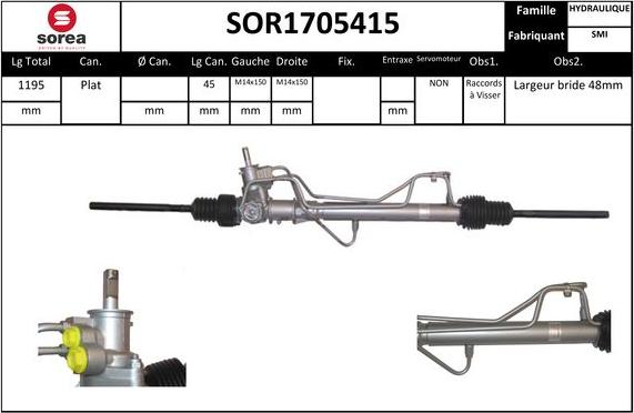 EAI SOR1705415 - Рульовий механізм, рейка autocars.com.ua