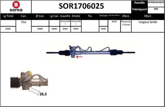 EAI SOR1706025 - Рульовий механізм, рейка autocars.com.ua