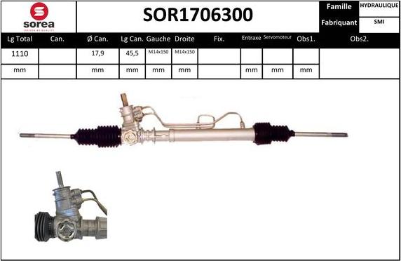 EAI SOR1706300 - Рульовий механізм, рейка autocars.com.ua