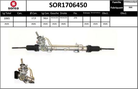 EAI SOR1706450 - Рульовий механізм, рейка autocars.com.ua