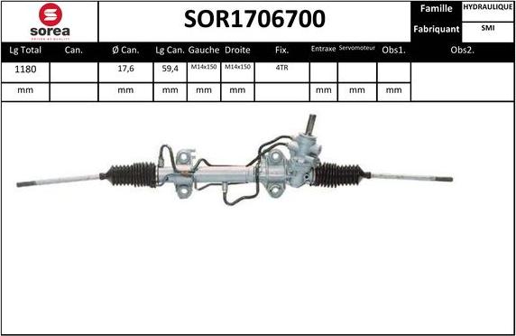 EAI SOR1706700 - Рульовий механізм, рейка autocars.com.ua
