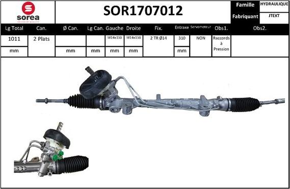 EAI SOR1707012 - Рульовий механізм, рейка autocars.com.ua