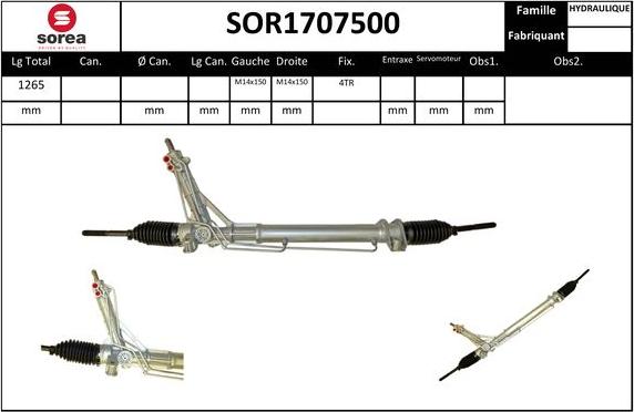 EAI SOR1707500 - Рульовий механізм, рейка autocars.com.ua