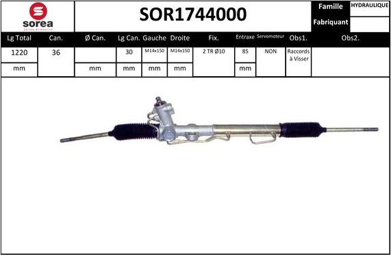 EAI SOR1744000 - Рульовий механізм, рейка autocars.com.ua