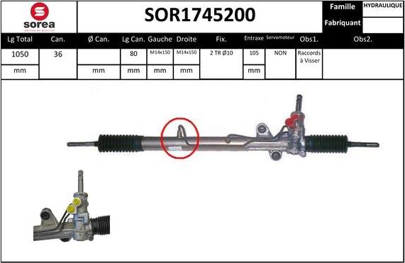 EAI SOR1745200 - Рулевой механизм, рейка avtokuzovplus.com.ua