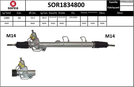 EAI SOR1834800 - Рулевой механизм, рейка avtokuzovplus.com.ua