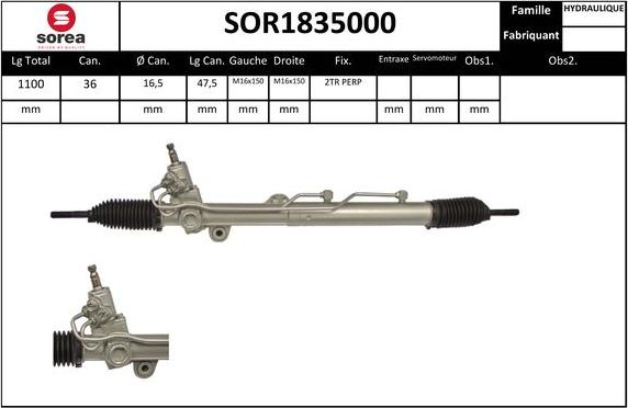 EAI SOR1835000 - Рульовий механізм, рейка autocars.com.ua