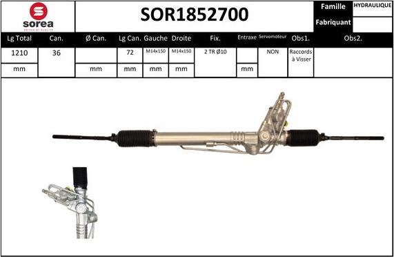 EAI SOR1852700 - Рульовий механізм, рейка autocars.com.ua