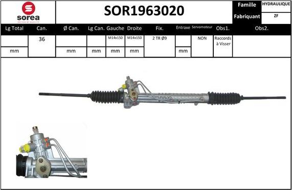 EAI SOR1963020 - Рульовий механізм, рейка autocars.com.ua
