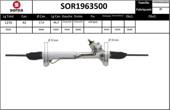 EAI SOR1963500 - Рульовий механізм, рейка autocars.com.ua