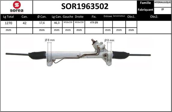 EAI SOR1963502 - Рульовий механізм, рейка autocars.com.ua