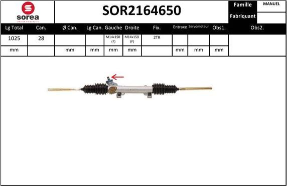 EAI SOR2164650 - Рульовий механізм, рейка autocars.com.ua