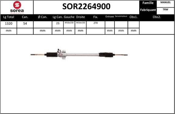 EAI SOR2264900 - Рульовий механізм, рейка autocars.com.ua