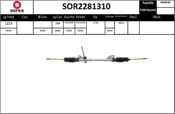 EAI SOR2281310 - Рулевой механизм, рейка avtokuzovplus.com.ua