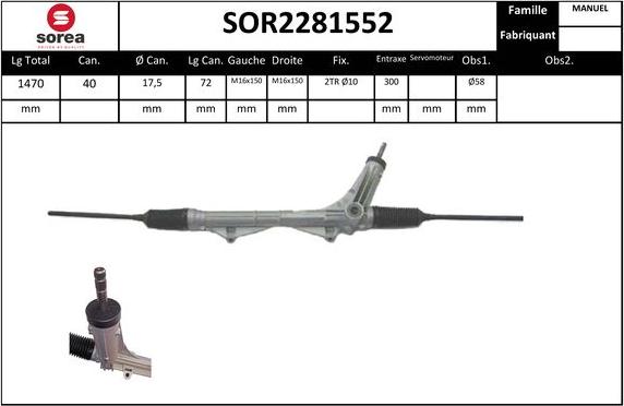 EAI SOR2281552 - Рулевой механизм, рейка avtokuzovplus.com.ua