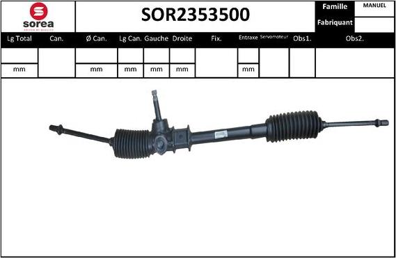 EAI SOR2353500 - Рульовий механізм, рейка autocars.com.ua