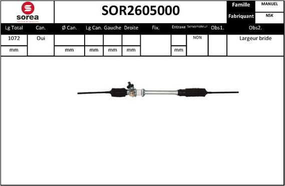 EAI SOR2605000 - Рульовий механізм, рейка autocars.com.ua