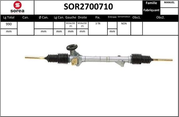 EAI SOR2700710 - Рульовий механізм, рейка autocars.com.ua