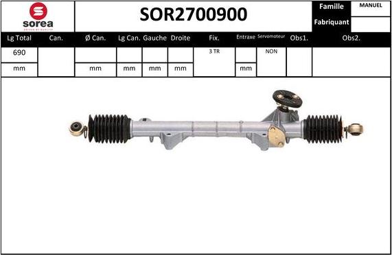 EAI SOR2700900 - Рульовий механізм, рейка autocars.com.ua