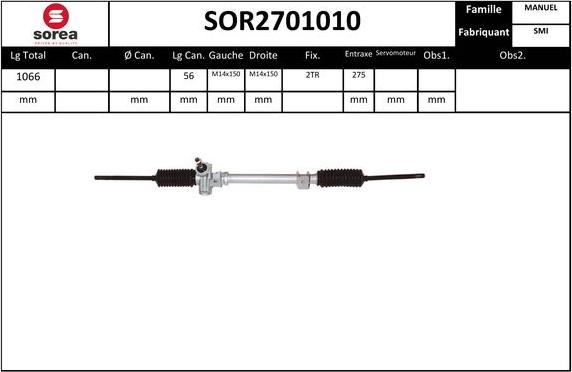 EAI SOR2701010 - Рульовий механізм, рейка autocars.com.ua