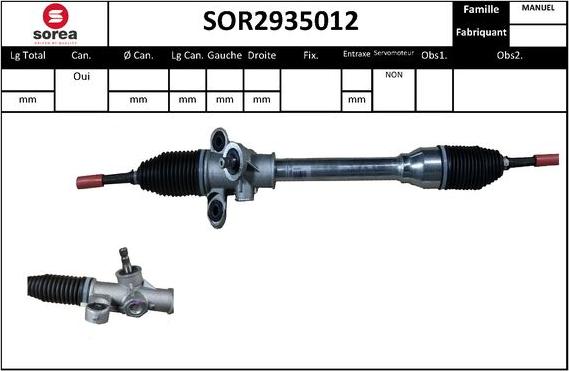 EAI SOR2935012 - Рульовий механізм, рейка autocars.com.ua