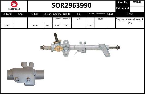 EAI SOR2963990 - Рульовий механізм, рейка autocars.com.ua