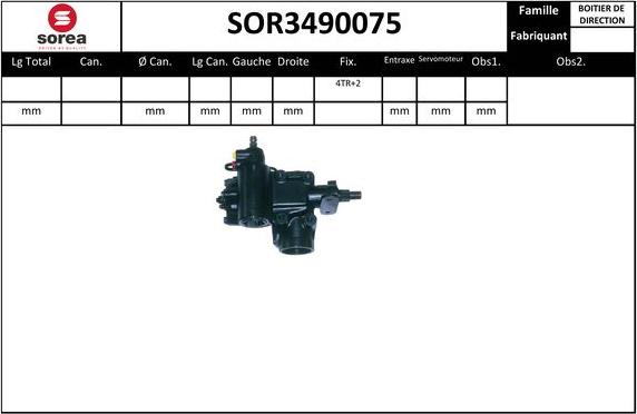 EAI SOR3490075 - Рульовий механізм, рейка autocars.com.ua