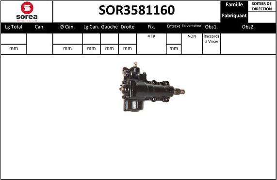 EAI SOR3581160 - Рульовий механізм, рейка autocars.com.ua