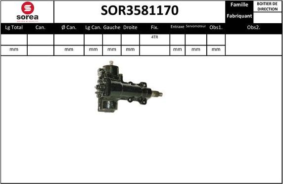 EAI SOR3581170 - Рульовий механізм, рейка autocars.com.ua