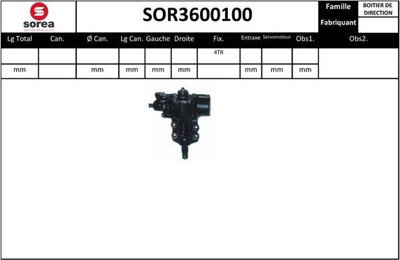 EAI SOR3600100 - Рульовий механізм, рейка autocars.com.ua