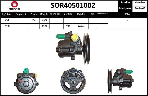 EAI SOR40501002 - Гидравлический насос, рулевое управление, ГУР avtokuzovplus.com.ua