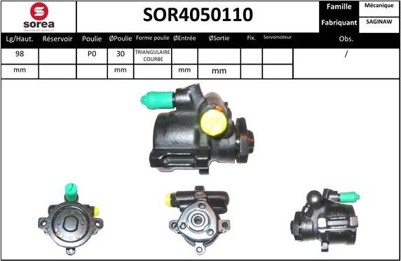 EAI SOR4050110 - Гидравлический насос, рулевое управление, ГУР avtokuzovplus.com.ua