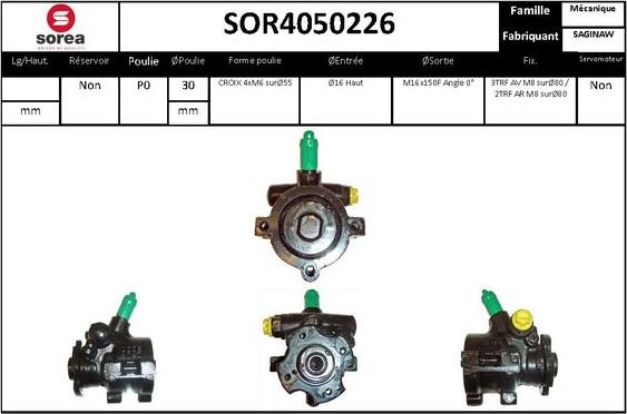 EAI SOR4050226 - Гидравлический насос, рулевое управление, ГУР avtokuzovplus.com.ua