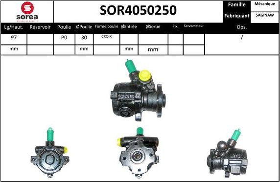 EAI SOR4050250 - Гидравлический насос, рулевое управление, ГУР avtokuzovplus.com.ua