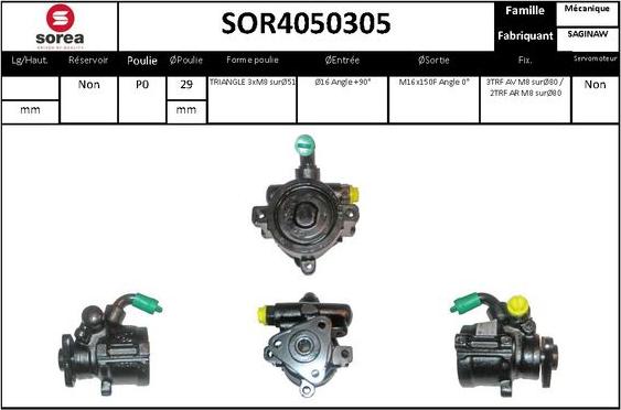 EAI SOR4050305 - Гідравлічний насос, рульове управління, ГУР autocars.com.ua