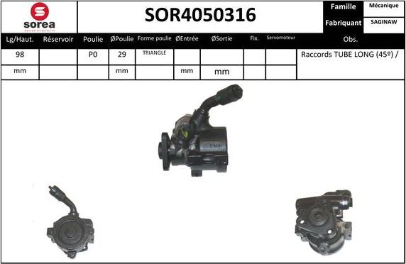 EAI SOR4050316 - Гидравлический насос, рулевое управление, ГУР avtokuzovplus.com.ua