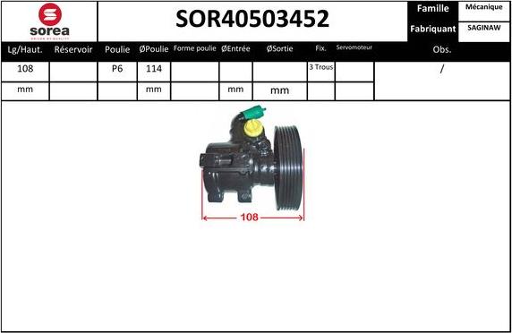 EAI SOR40503452 - Гідравлічний насос, рульове управління, ГУР autocars.com.ua