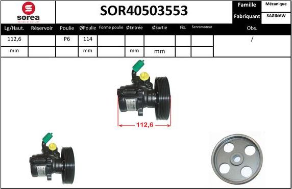 EAI SOR40503553 - Гідравлічний насос, рульове управління, ГУР autocars.com.ua