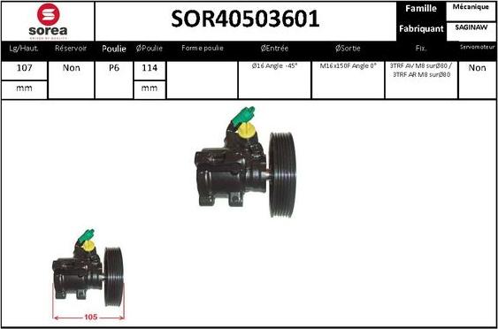 EAI SOR40503601 - Гидравлический насос, рулевое управление, ГУР avtokuzovplus.com.ua