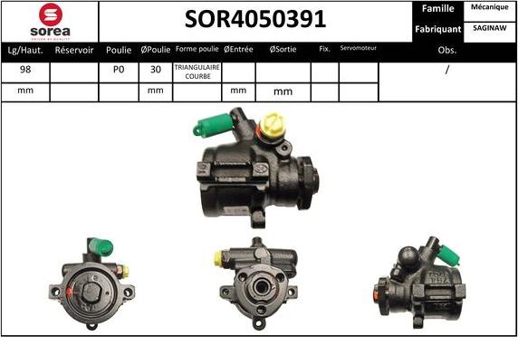 EAI SOR4050391 - Гідравлічний насос, рульове управління, ГУР autocars.com.ua