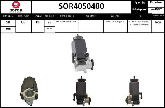 EAI SOR4050400 - Гидравлический насос, рулевое управление, ГУР avtokuzovplus.com.ua