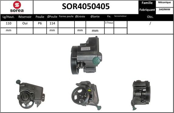 EAI SOR4050405 - Гідравлічний насос, рульове управління, ГУР autocars.com.ua