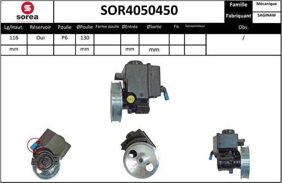 EAI SOR4050450 - Гідравлічний насос, рульове управління, ГУР autocars.com.ua