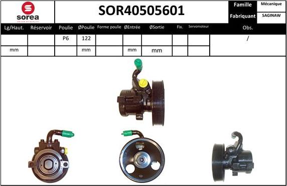 EAI SOR40505601 - Гідравлічний насос, рульове управління, ГУР autocars.com.ua