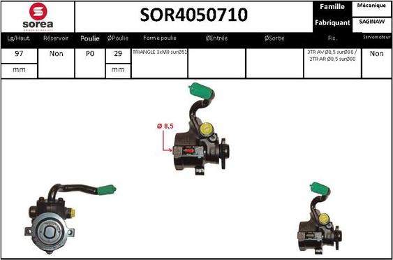 EAI SOR4050710 - Гидравлический насос, рулевое управление, ГУР avtokuzovplus.com.ua