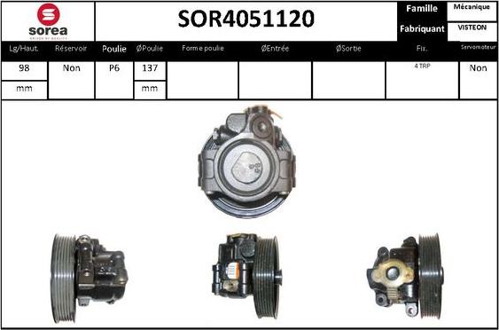 EAI SOR4051120 - Гідравлічний насос, рульове управління, ГУР autocars.com.ua