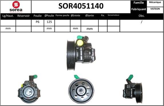 EAI SOR4051140 - Гидравлический насос, рулевое управление, ГУР avtokuzovplus.com.ua