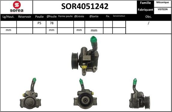 EAI SOR4051242 - Гідравлічний насос, рульове управління, ГУР autocars.com.ua