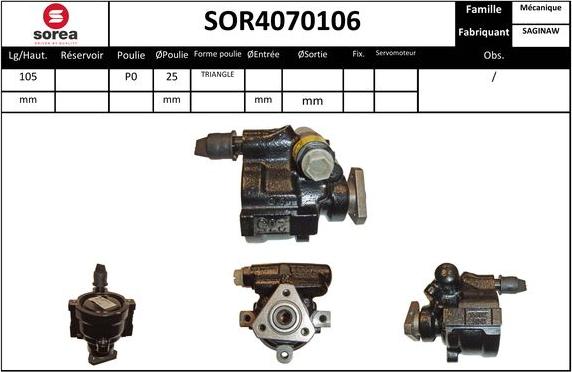 EAI SOR4070106 - Гідравлічний насос, рульове управління, ГУР autocars.com.ua