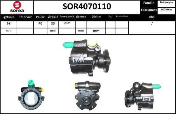 EAI SOR4070110 - Гідравлічний насос, рульове управління, ГУР autocars.com.ua